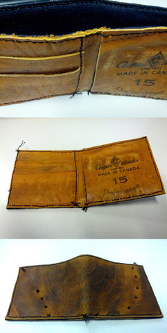 Vintage Hockey Wallet - Made from Old Ice Hockey Gloves - 2013