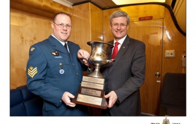 Canadian Prime Minister Harper & Marc Bellmare with Imjin Cup
