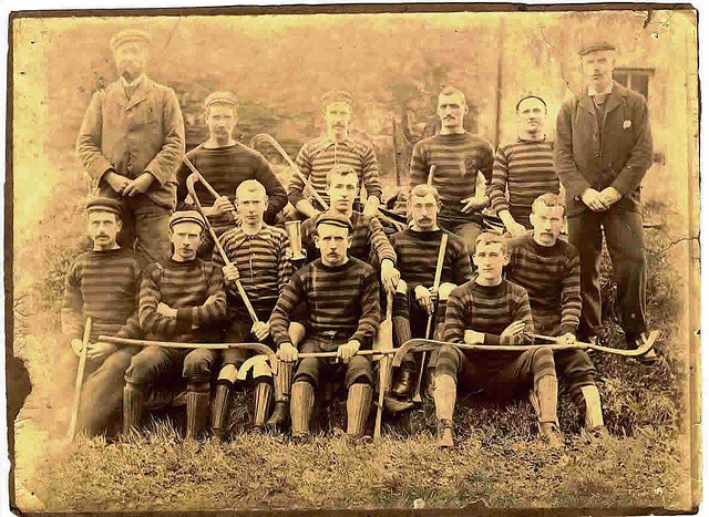 Antique Shinty Team - Scotland - 1890s