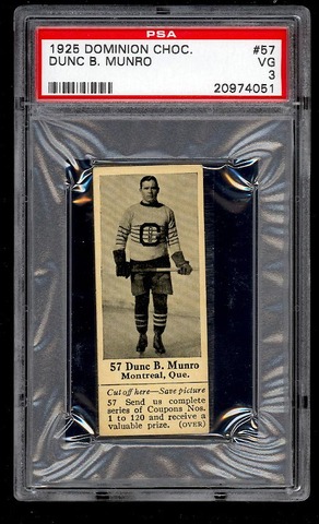 Dunc B Munro - Antique Hockey Card - 1925