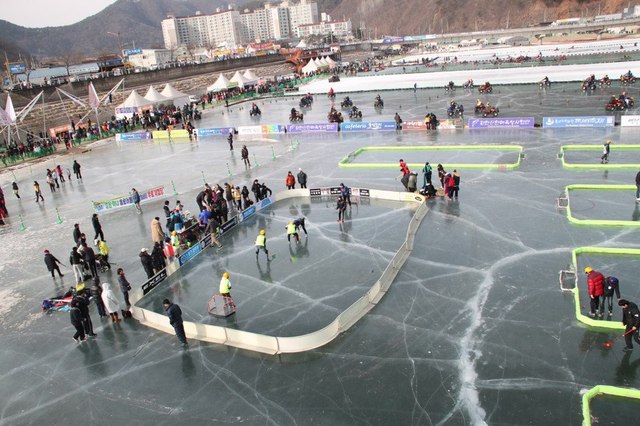 Ice Floorball Game - Hwacheon Ice Fishing Festival - 2012