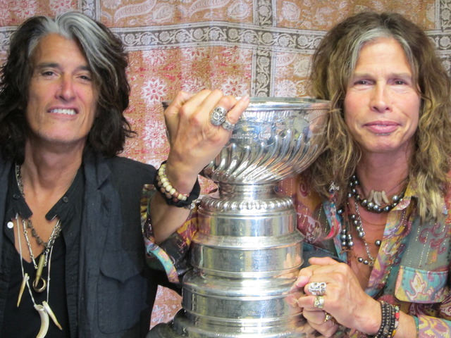 Joe Perry & Steven Tyler with the Stanley Cup / Presentation Cup