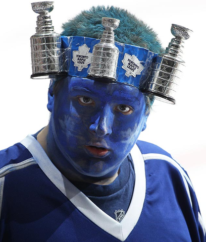 Toronto Maple Leafs Fan With Stanley Cup Headband - 2013