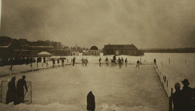 Antique Ice Hockey Game - Pond Hockey - Early 1900s
