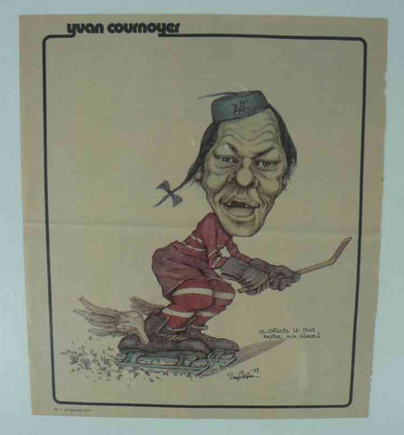 Yvan Cournoyer - Caricature Artwork - Montreal Canadiens - 1975