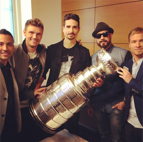 Back Street Boys Hangin with The Stanley Cup at CBS Late Show