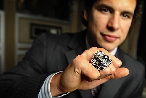 Sidney Crosby Showing His 2009 Stanley Cup Championship Ring