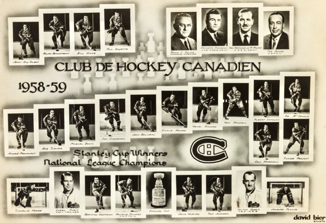1959 Stanley Cup Champions - Montreal Canadiens 