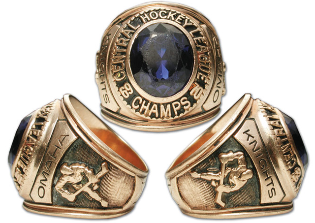 Omaha Knights - 1970 Central Hockey League Champions - Gold Ring