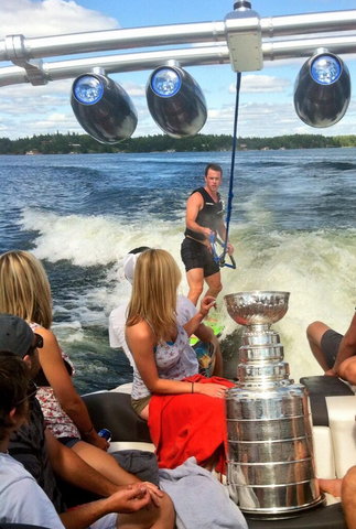 Jonathan Toews Wakeboarding With The Stanley Cup - Kenora - 2013
