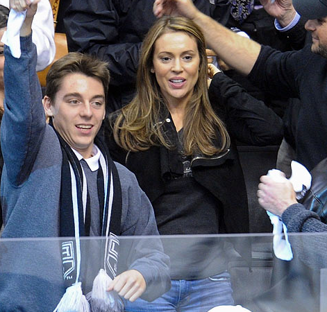Alyssa Milano at a LA Kings 2013 Stanley Cup Playoffs Game