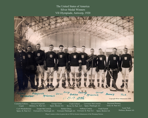Team USA - 1920 Olympic Silver Medal Winners