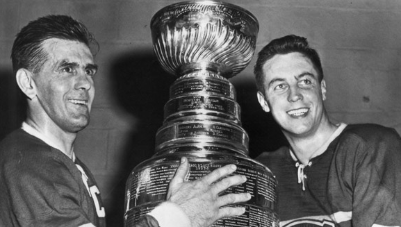 Maurice Richard & Jean Beliveau with The Stanley Cup - 1956