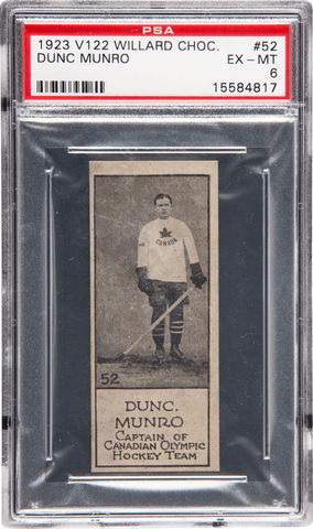 Dunc Munro - Willard's Chocolate Hockey Card #52 - 1924