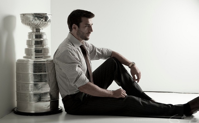 Patrice Bergeron Looking Stylish with The Stanley Cup - 2011