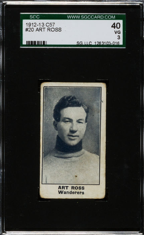 Art Ross - C57 Hockey Card #20  - 1912 - SGC 40 - VG 3 
