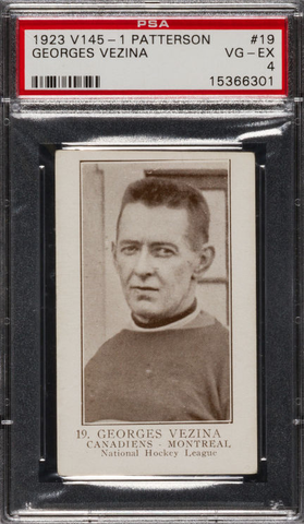 Georges Vezina - William Patterson V145-1 Hockey Card #19 - 1923