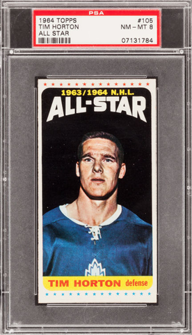 Tim Horton - Topps Hockey Card #105 - N.H.L. All-Star - 1964 -