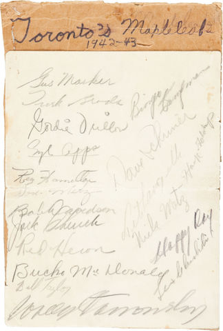Toronto Maple Leafs Autographs - 1942-43 Season
