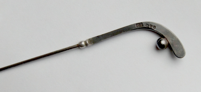 Charles Horner Hockey Stick Hat Pin - Antique - Hallmarked 1909