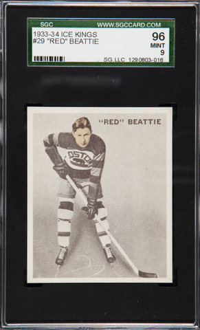 Red Beattie Hockey Card - #29 - "Ice Kings" World Wide Gum  1933