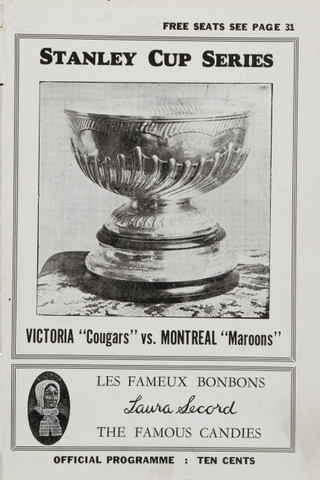 1926 Stanley Cup Program - Victoria Cougars Vs. Montreal Maroons