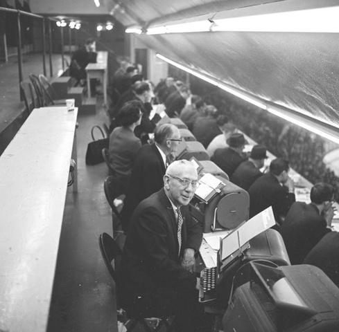 Hockey Reporters at the Olympia Stadium - Detroit - 1950s