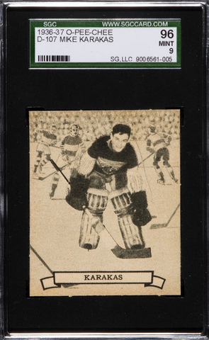 Mike Karakas Hockey Card - O Pee Chee - Series D No 107 - 1936
