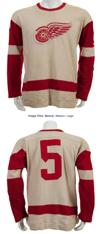 Vintage Detroit Red Wings Jersey Worn by Warren Godfrey in 1957