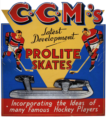 CCM Advertising Sign - Prolite Skates - 1940s