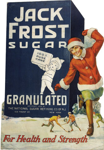 Jack Frost Sugar Ad - circa 1929 - Antique Ice Hockey Ad