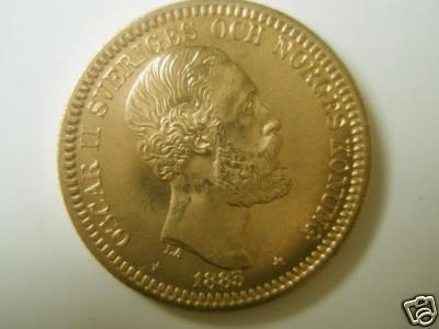 Coin 1885 Gold Sweden 1