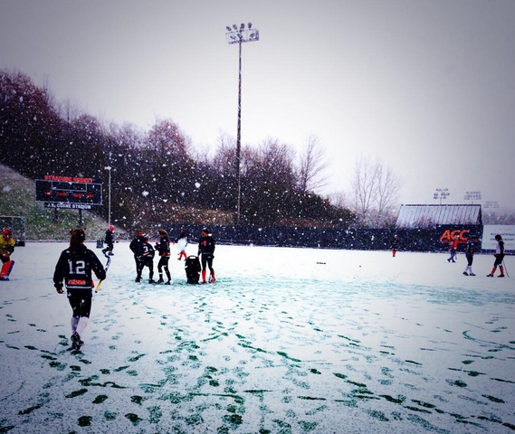 Syracuse Field Hockey Practice in the Snow - November, 2013