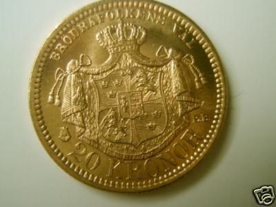 Coin 1885 Gold Sweden 1b