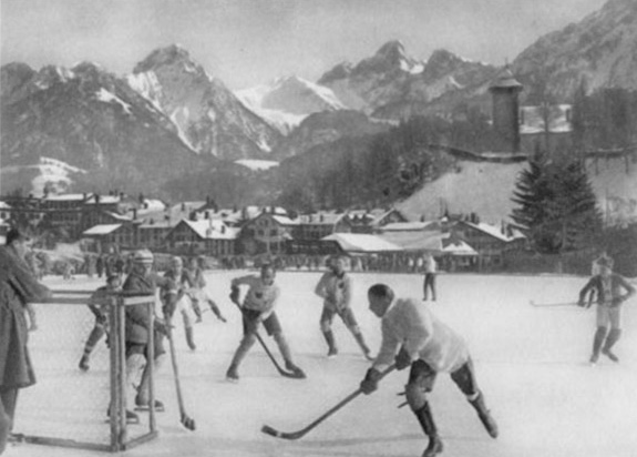 Oxford Canadians Game Action at Chateau d'Oex, Switzerland 1910