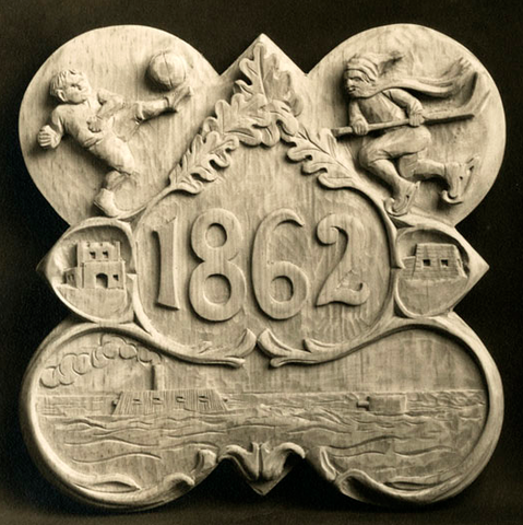 St. Paul's School Form Plaque with Shinny on the ice - 1862