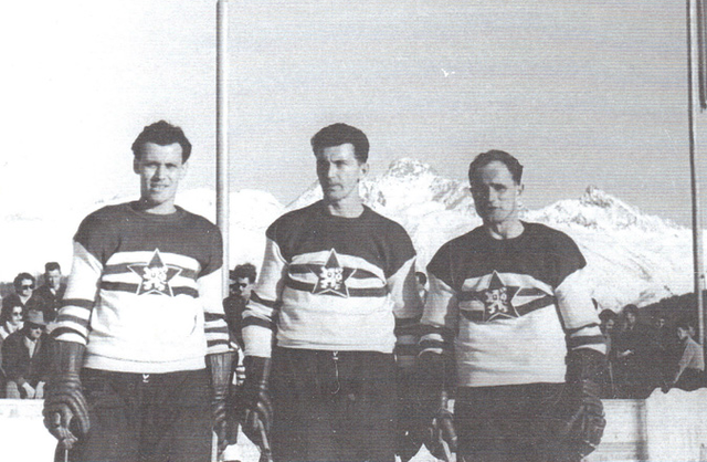 Czechoslovakia Ice Hockey players @ 1956 Cortina Winter Olympics