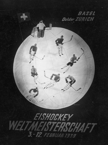 Ice Hockey Poster for World Championships in Switzerland 1939