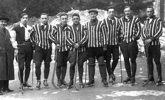 Antique Bandy Team in Košice, Czechoslovakia - 1920s