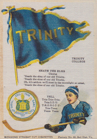 Trinity College Ice Hockey Silk with College Cheer - circa 1912