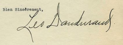 Leo Dandurand Autograph - 1929 Montreal Canadiens
