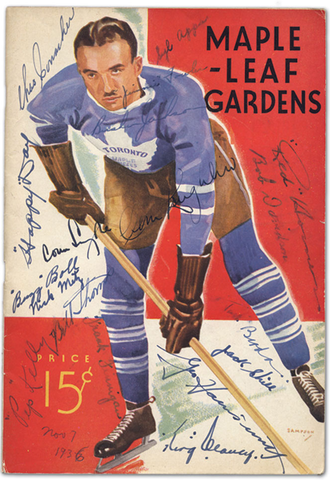 1936 Toronto Maple Leafs Program - Autographed