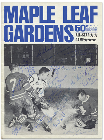 1964 NHL All-Star Game Program - Toronto Maple Leafs Autographed