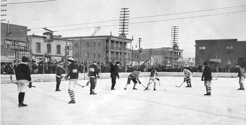 Calgary YMCA Ice Hockey Rink - Game Action - circa 1911
