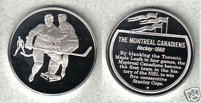 Hockey Coin Franklin Mint 1977 Ss