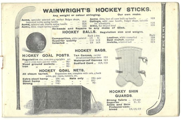 Wainwright's Field Hockey - 1920 Winter Catalog