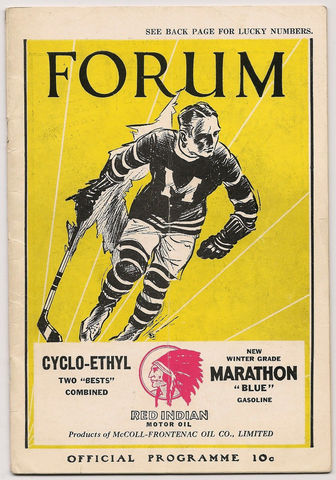 Montreal Maroons Program - Montreal Forum 1931