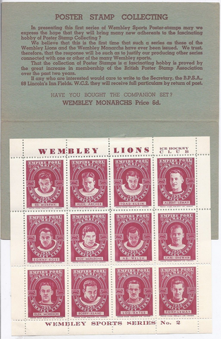 Wembley Lions Poster Stamps 1938