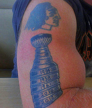 Stanley Cup Tattoo on the arm of Russell Pedersen - 2013