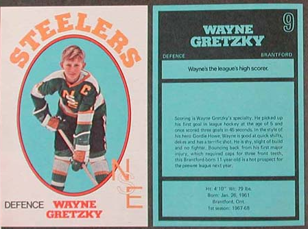 Wayne Gretzky Hockey Card - 1972 Brantford Steelers